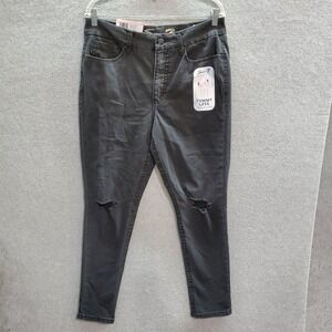 Seven7 Women Jeans‎ 14 Black Distressed Tummyless High Rise Skinny NWT